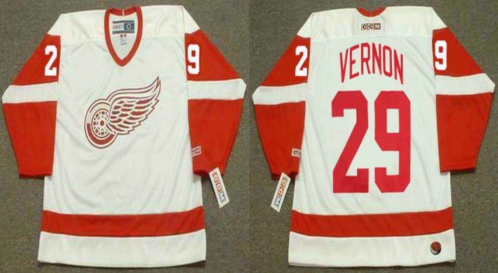 2019 Men Detroit Red Wings #29 Vernon White CCM NHL jerseys->detroit red wings->NHL Jersey